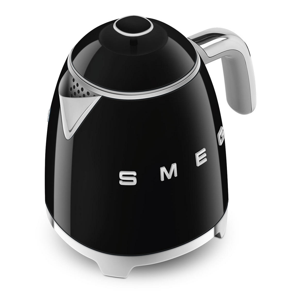 WASSERKOCHER 0,8 l  - Schwarz Hochglanz, Design, Metall (22,3/24,8/17,1cm) - SMEG
