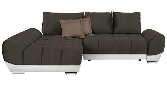 ECKSOFA in Weiß, Dunkelbraun, Hellbraun  - Hellbraun/Dunkelbraun, MODERN, Textil/Metall (192/290cm) - Carryhome