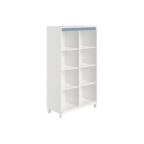 BABYREGAL Olli Standregal offen Weiß, Blau - Blau/Weiß, Basics, Holzwerkstoff (94,8/159,9/40,1cm) - Paidi