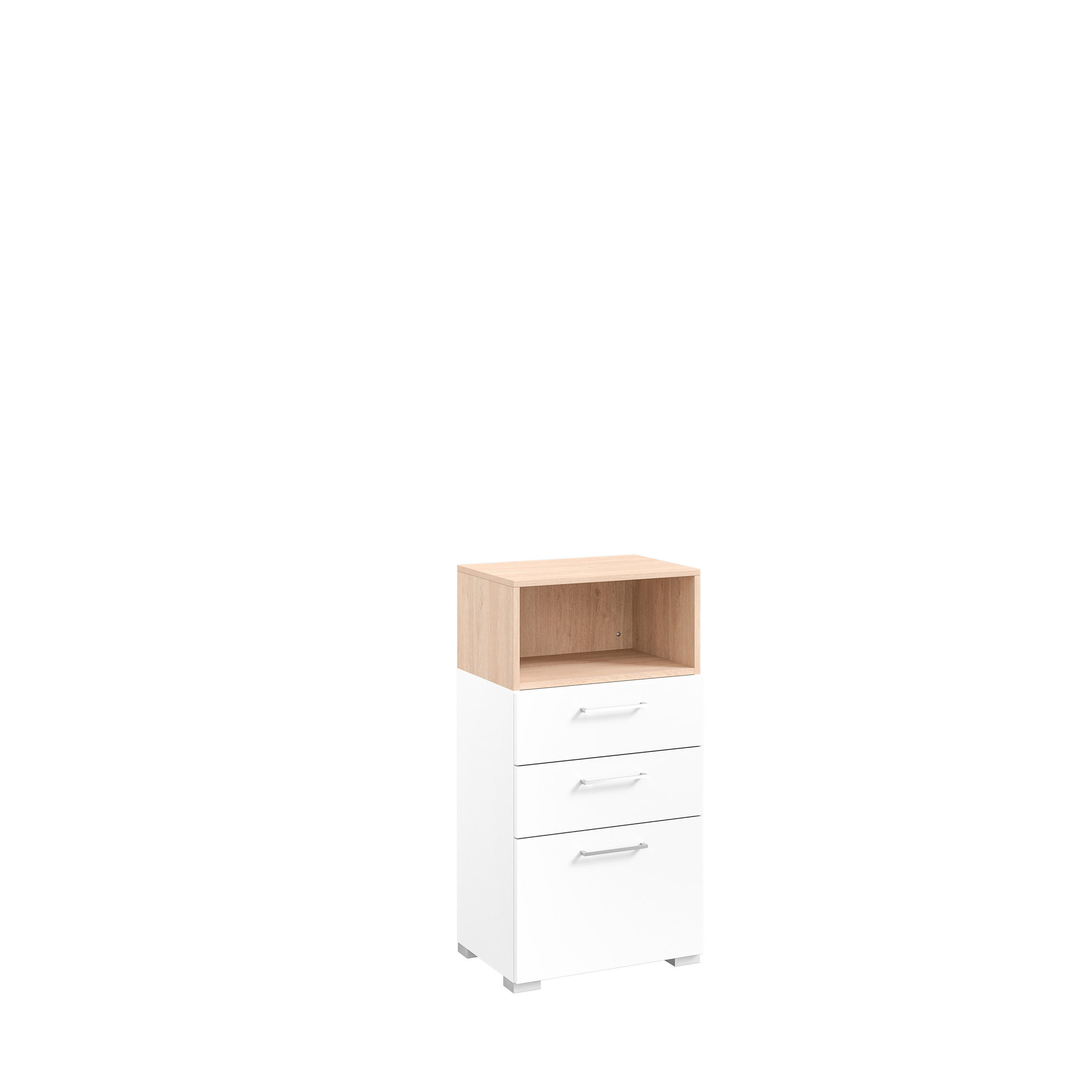 KOMMODE  in 50/108/41,9 cm  - Edelstahlfarben/Eichefarben, Design, Holzwerkstoff/Metall (50/108/41,9cm) - Cantus