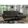 ECKSOFA in Lederlook Echtleder Dunkelbraun  241/168 cm  - Chromfarben/Dunkelbraun, Design, Leder/Textil (241/168cm) - Livetastic
