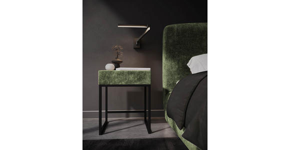 NACHTSCHRANK 45/55/45 cm - Schwarz/Grün, Design, Textil/Metall (45/55/45cm) - Esposa