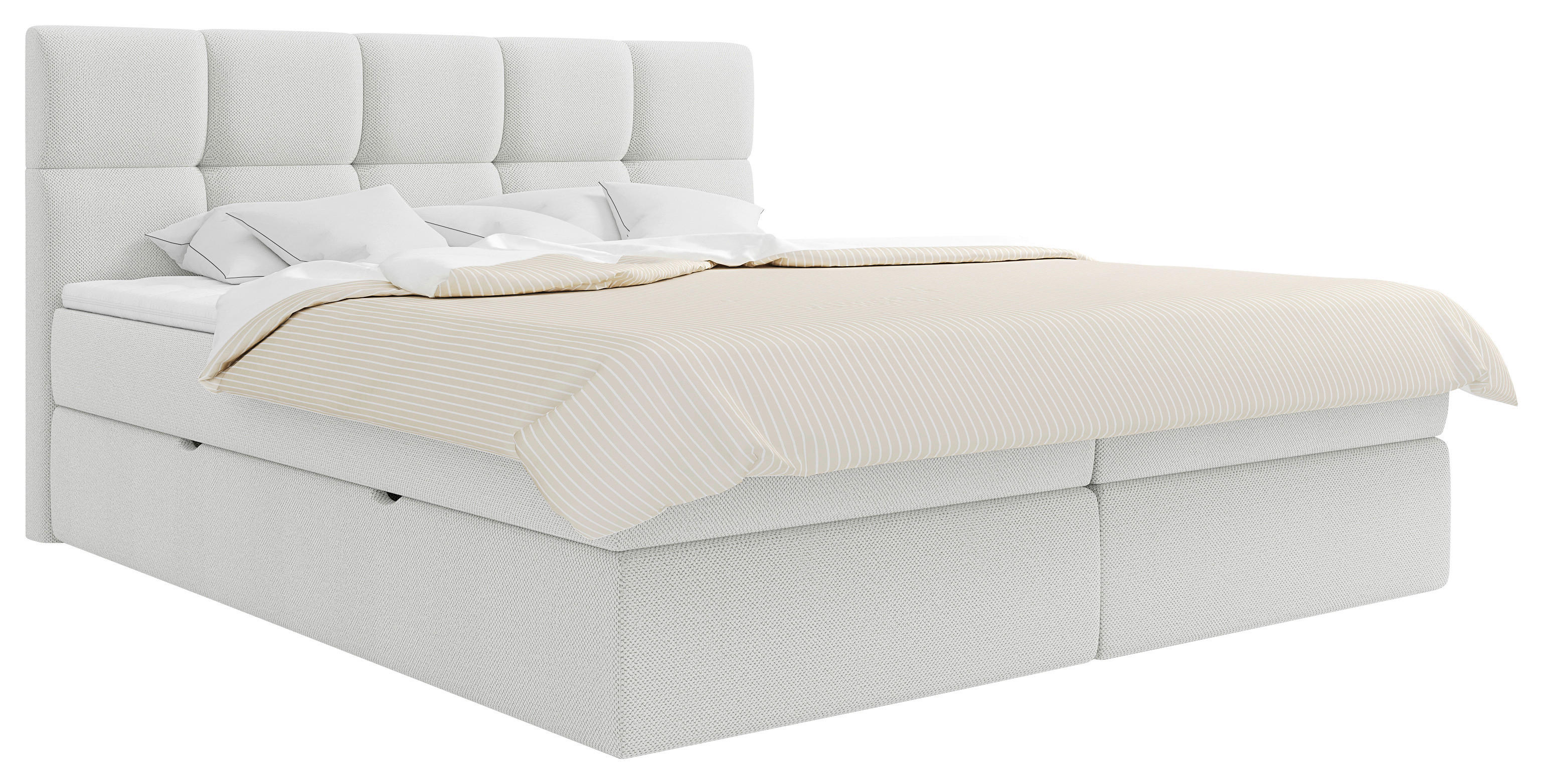 BOXSÄNG 180/220 cm  i vit  - vit/svart, Modern, trämaterial/trä (180/220cm) - MID.YOU