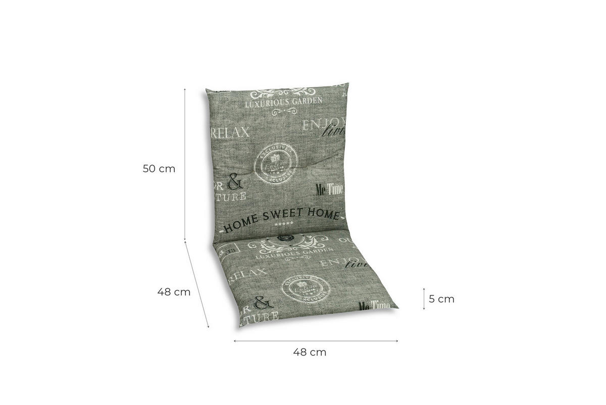 SESSELAUFLAGENSET Stempel  - Hellgrau/Weiß, KONVENTIONELL, Textil (48/5/98cm)