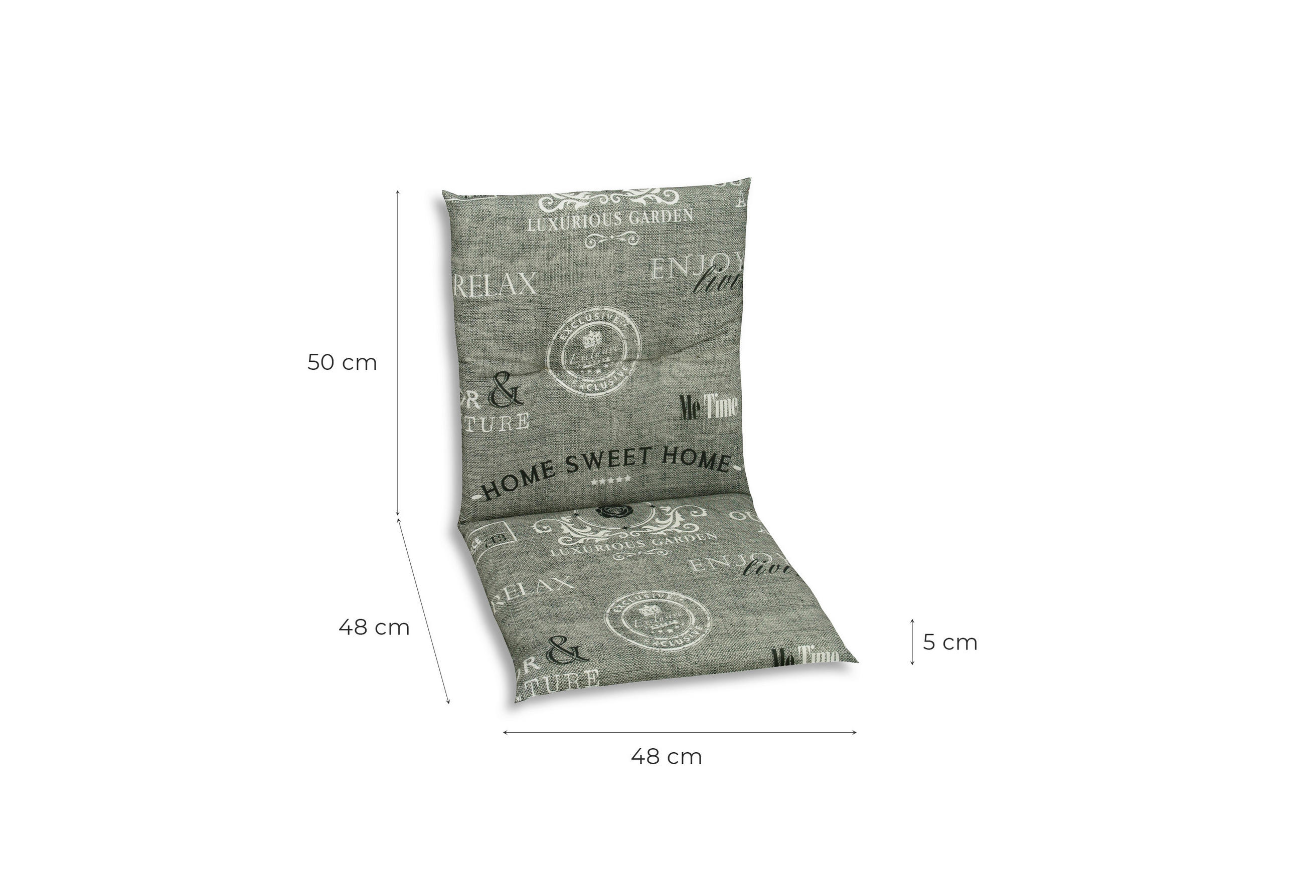 Thumbnail - Sesselauflagenset, Grau, Weiß, Hellgrau, Textil, 6-teilig, Stempel, Füllung: Schaumstoff, Vlies, 48x5x98 cm, Oeko-Tex® S...