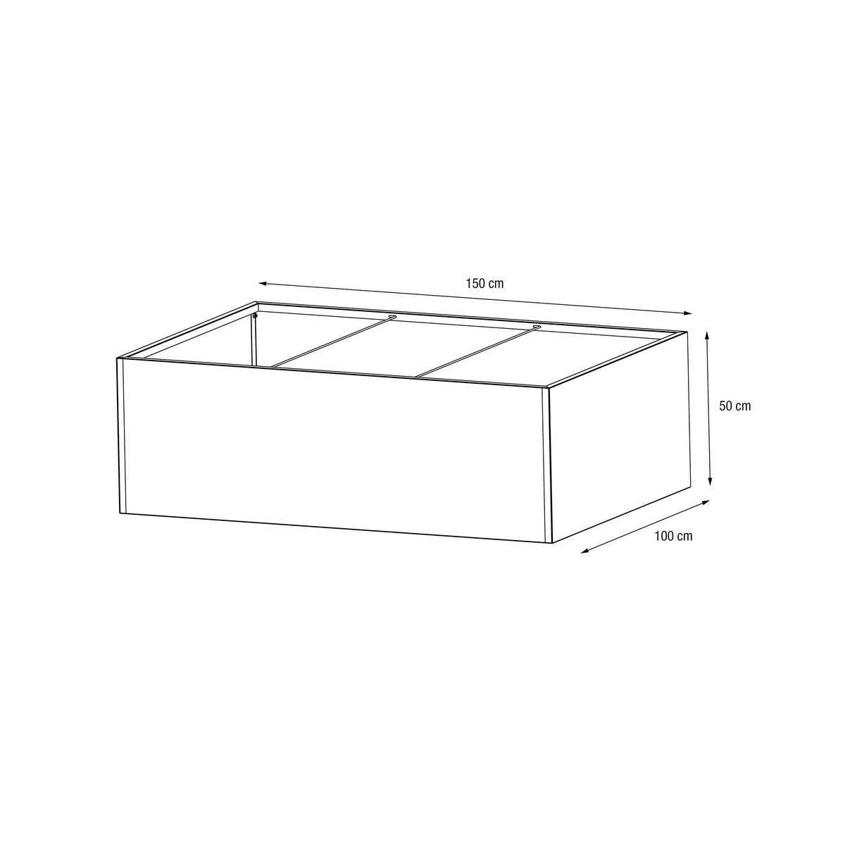 HOCHBEET 100/50/150 cm  - Anthrazit, Basics, Metall (100/50/150cm)