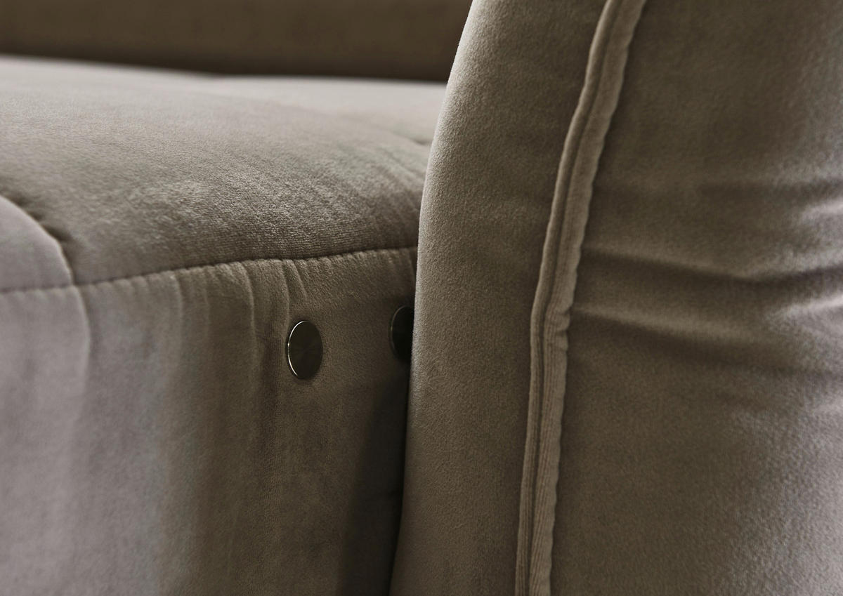 ECKSOFA in Mikrofaser Hellbraun  - Hellbraun/Schwarz, Konventionell, Textil/Metall (285/178cm) - Carryhome