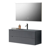 BADEZIMMER 3-teilig  in 120 cm  - Dunkelgrau/Weiß, KONVENTIONELL, Holzwerkstoff/Stein (120cm) - Belluti