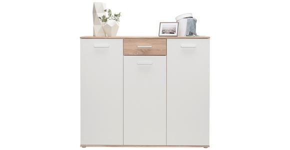 SCHUHSCHRANK 136/118/36 cm - Silberfarben/Weiß, Design, Holzwerkstoff/Kunststoff (136/118/36cm) - Carryhome