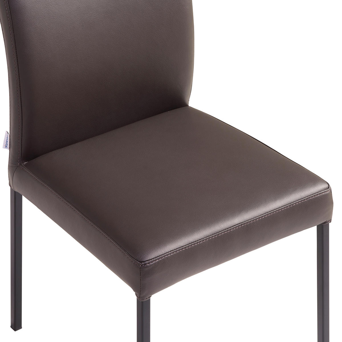 STUHL Echtleder Cappuccino  - Schwarz/Cappuccino, MODERN, Leder/Metall (45,5/86/57,5cm) - Livetastic