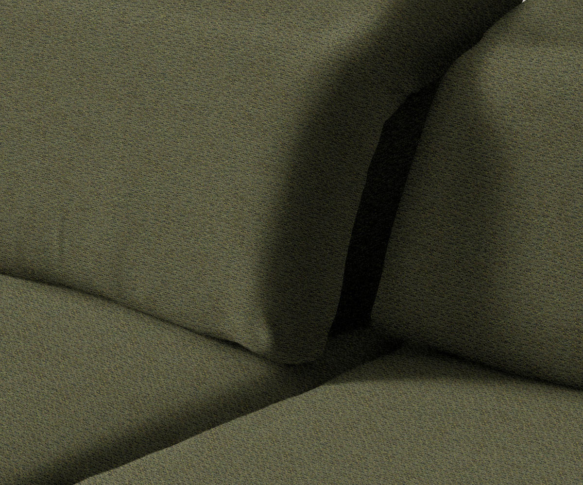 ECKSOFA Grün Chenille  - Schwarz/Grün, Design, Textil/Metall (180/289cm) - Stylife