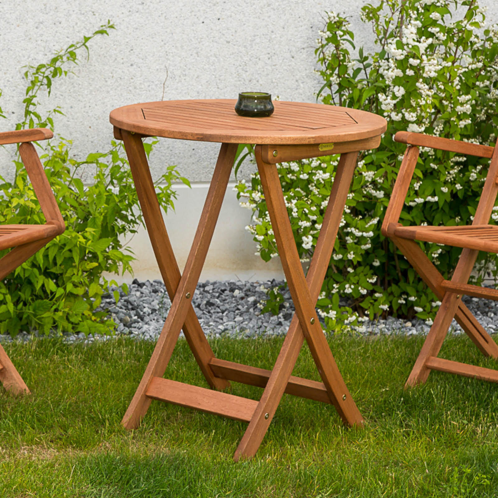 GARTENKLAPPTISCH 65/75/65 cm Holz Naturfarben rund  - Naturfarben, KONVENTIONELL, Holz (65/75/65cm) - Gardenson
