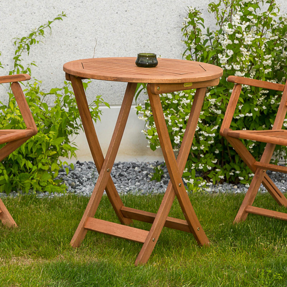 GARTENKLAPPTISCH Holz rund  - Naturfarben, KONVENTIONELL, Holz (65/75/65cm) - Gardenson