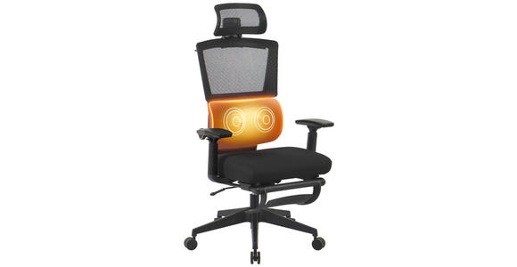 CHEFSESSEL  in Netzbespannung Schwarz  - Schwarz, KONVENTIONELL, Kunststoff/Textil (70/117,5/125/69cm) - Novel