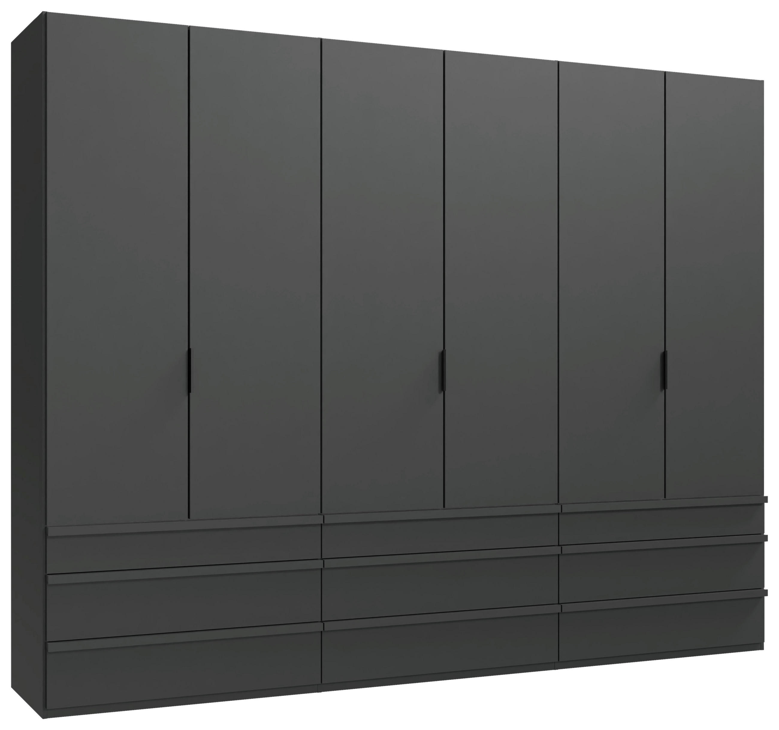 FALTTÜRENSCHRANK 300/216/58 cm 6-türig Graphitfarben  - Schwarz/Graphitfarben, Design, Holzwerkstoff (300/216/58cm) - Boxxx