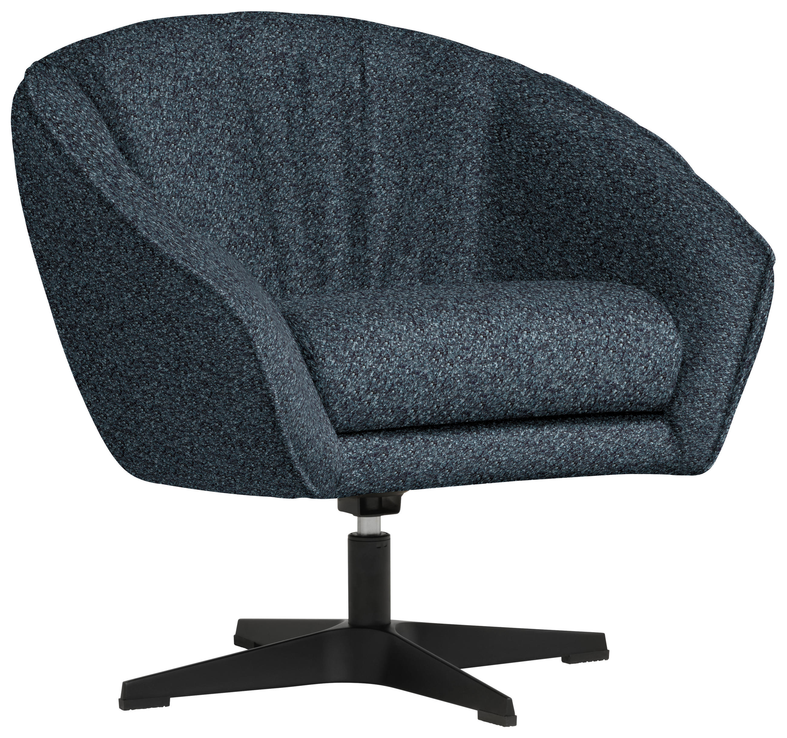 SESSEL in Bouclé Blau  - Blau/Schwarz, Design, Textil/Metall (80/78/80cm) - Stylife