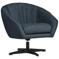 SESSEL in Bouclé Blau  - Blau/Schwarz, Design, Textil/Metall (80/78/80cm) - Stylife