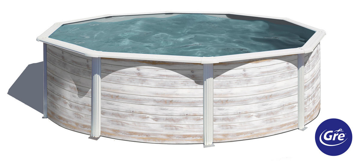 POOL-SET 2024 350/120 cm  - Weiß, KONVENTIONELL, Metall (350/120cm) - Gre