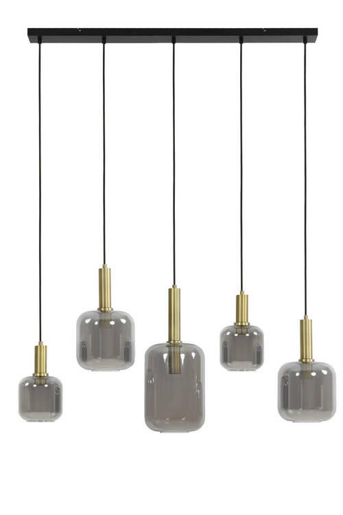 HÄNGELEUCHTE Lekar 110/22/32 cm   - Bronzefarben, Design, Glas (110/22/32cm) - Light & Living