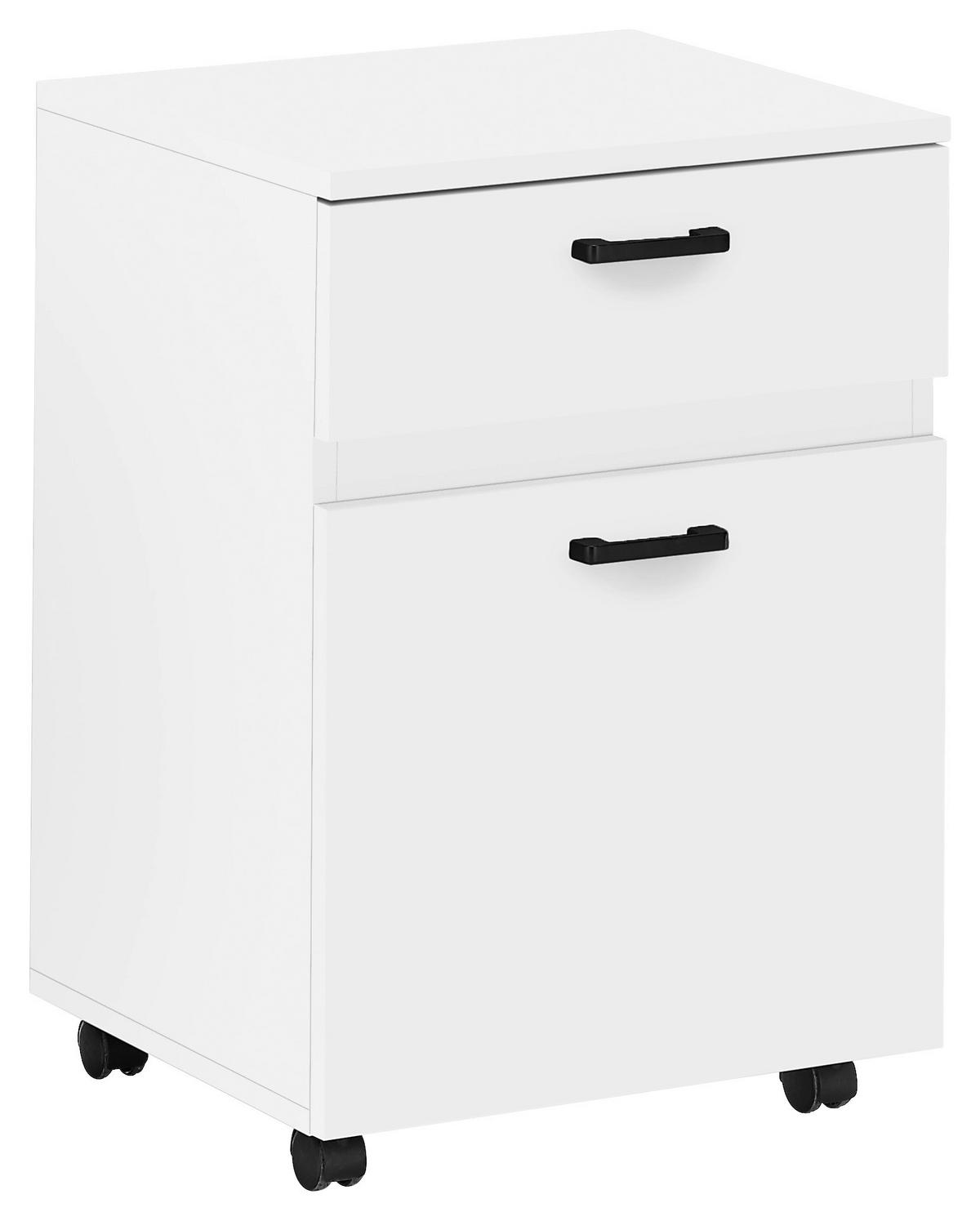 ROLLCONTAINER 45/65/40 cm  - Schwarz/Weiß, KONVENTIONELL, Holzwerkstoff/Metall (45/65/40cm) - Stylife