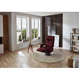 RELAXSESSEL in Leder Weinrot  - Edelstahlfarben/Weinrot, Design, Leder/Metall (78/112/85cm) - Cantus