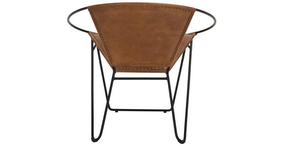 SESSEL in Echtleder Braun, Schwarz  - Schwarz/Braun, LIFESTYLE, Leder/Metall (68/70/62cm) - Landscape