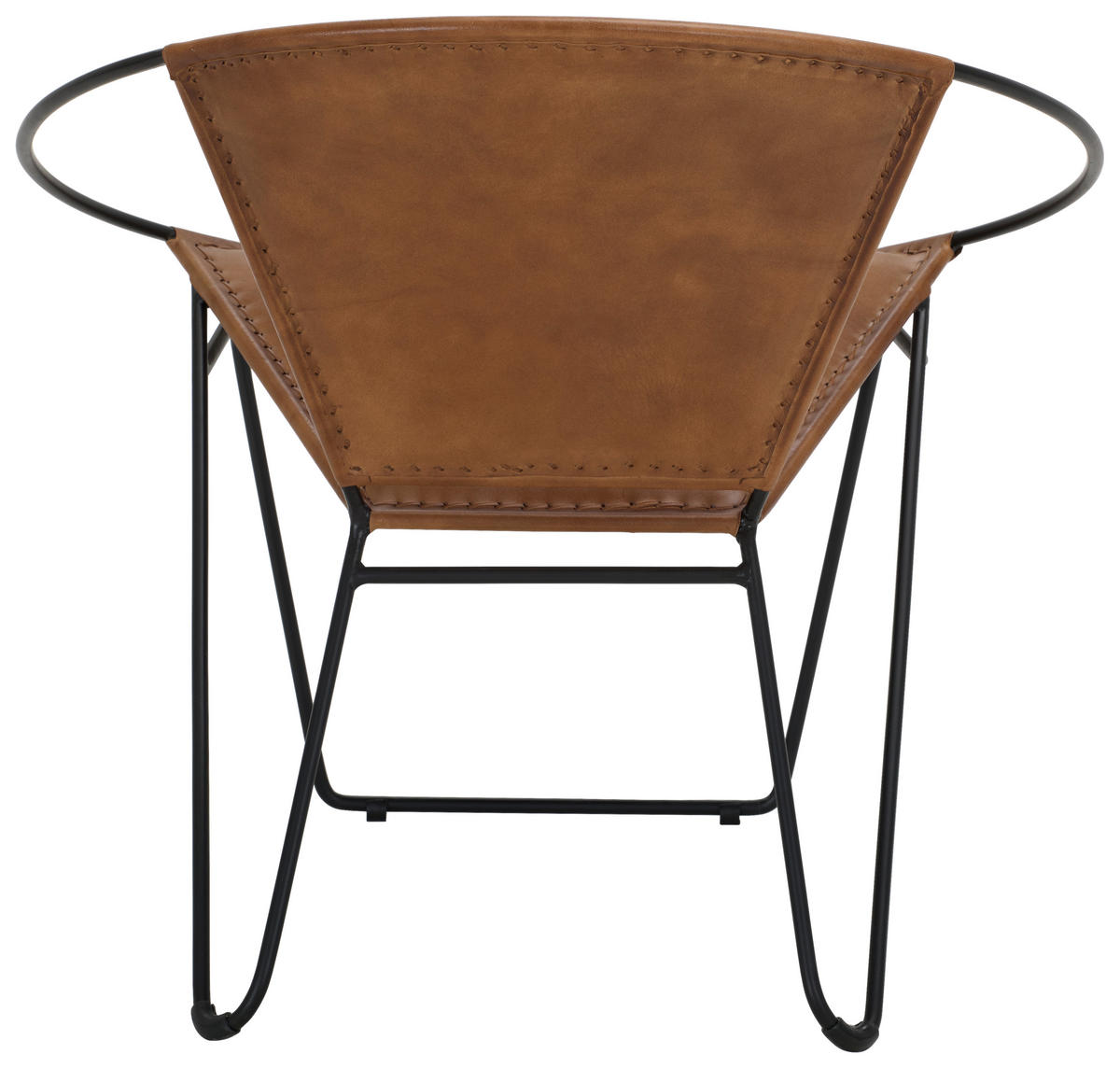 SESSEL in Echtleder Braun, Schwarz  - Schwarz/Braun, LIFESTYLE, Leder/Metall (68/70/62cm) - Landscape