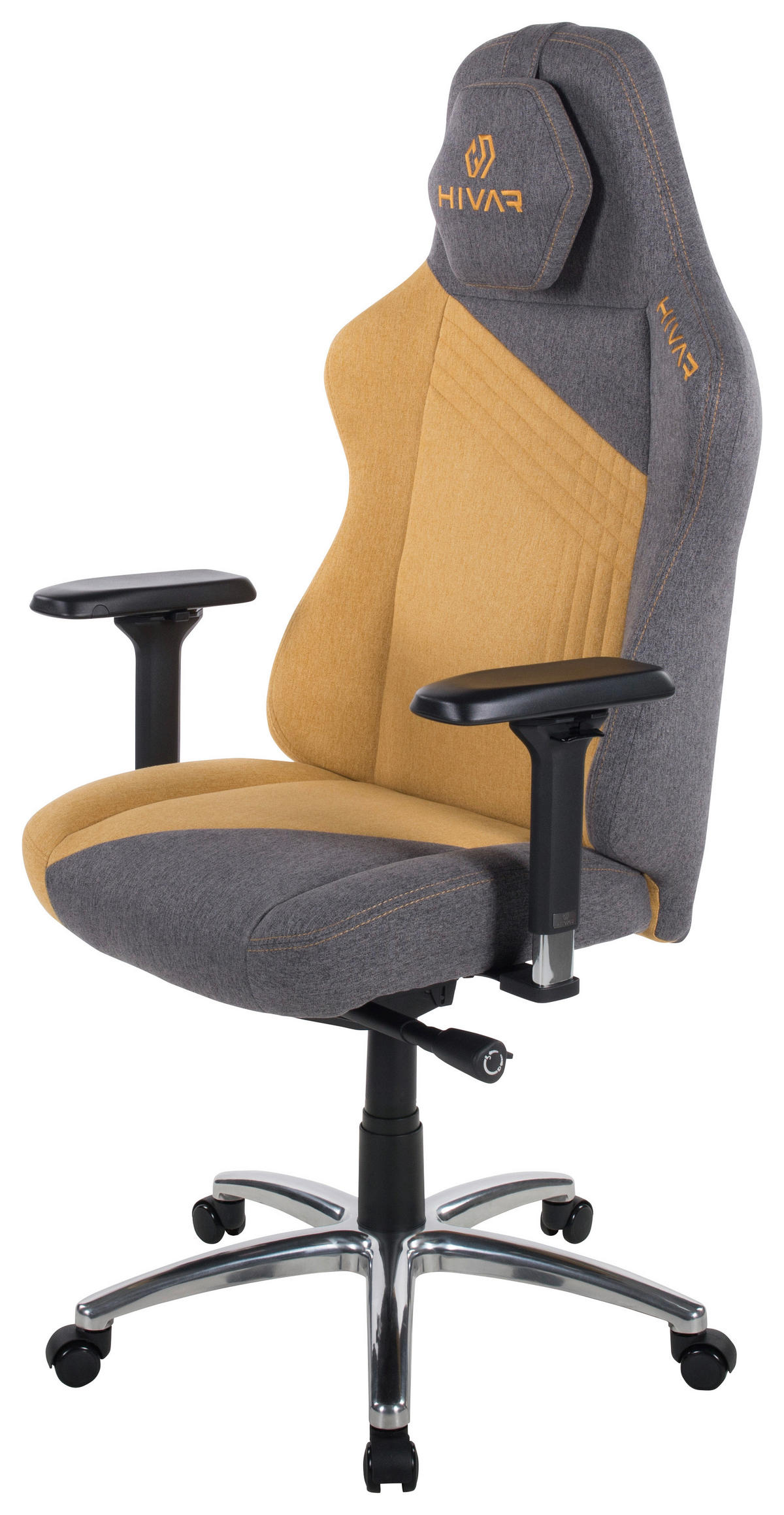 SKYLAR XL Sun Silver Anthrazit, Gelb, Silberfarben Metall, Textil   - Anthrazit/Gelb, LIFESTYLE, Textil/Metall (81/147/72cm) - HIVAR