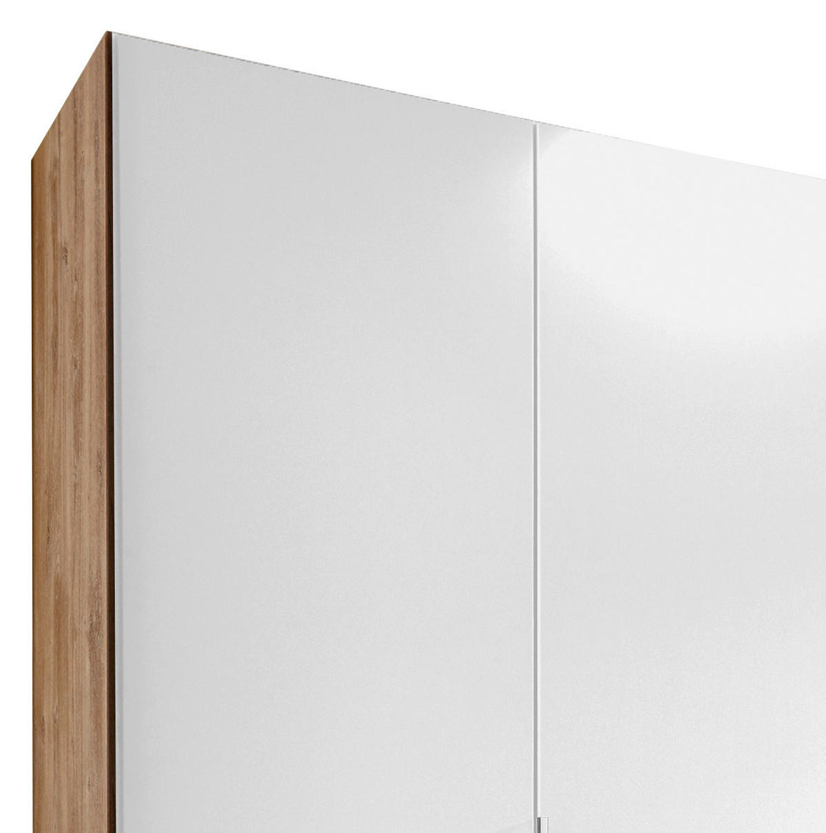 DREHTÜRENSCHRANK 300/216/58 cm 6-türig Weiß, Eichefarben  - Chromfarben/Eichefarben, MODERN, Holzwerkstoff/Metall (300/216/58cm) - MID.YOU