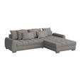 ECKSOFA Hellgrau Webstoff  - Chromfarben/Hellgrau, Design, Kunststoff/Textil (320/226cm) - Carryhome