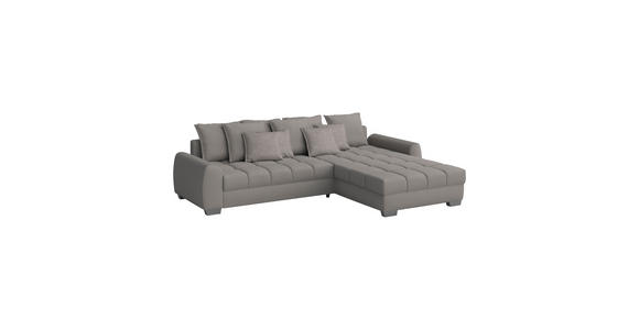 ECKSOFA Hellgrau Webstoff  - Chromfarben/Hellgrau, Design, Kunststoff/Textil (320/226cm) - Carryhome