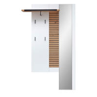 GARDEROBENPANEEL  in 117/193/34 cm  - Weiss/Schwarz, Design, Glas/Holzwerkstoff (117/193/34cm) - Livetastic