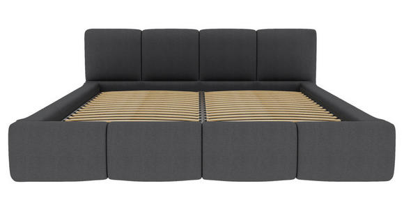 POLSTERBETT 140/200 cm,  in Anthrazit, Lattenrost, Bettkasten,  - Anthrazit/Schwarz, Design, Holz/Textil (140/200cm) - Xora