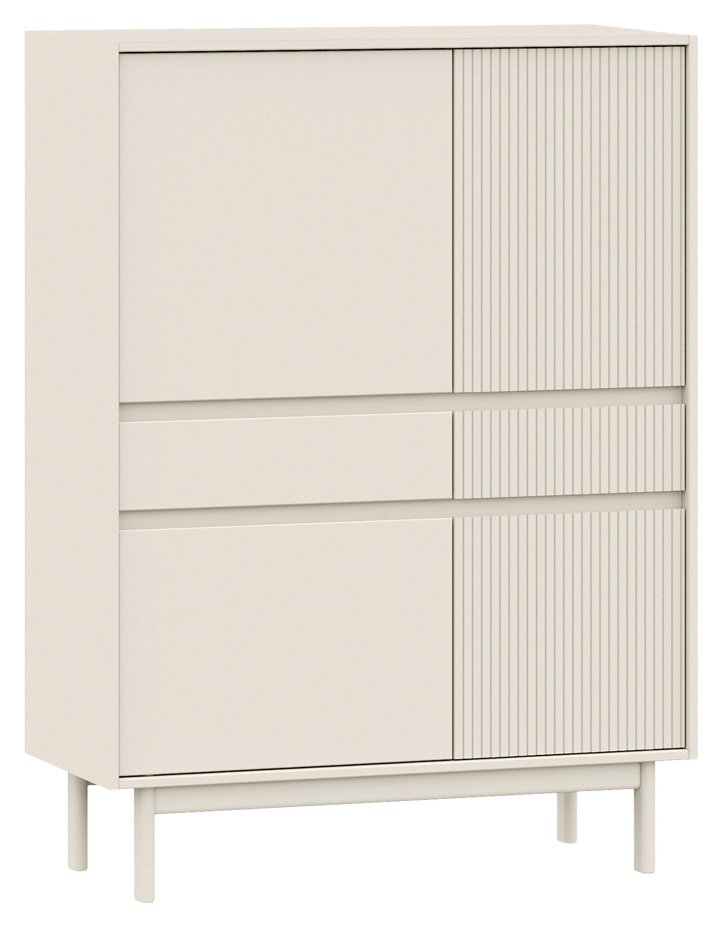 HIGHBOARD  in 102/136/42 cm  - Beige, Design, Holz (102/136/42cm) - Livetastic