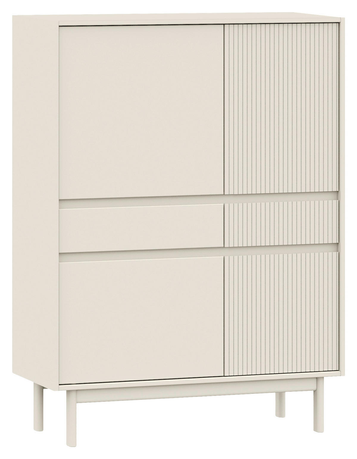 HIGHBOARD  in 102/136/42 cm  - Beige, Design, Holz (102/136/42cm) - Livetastic