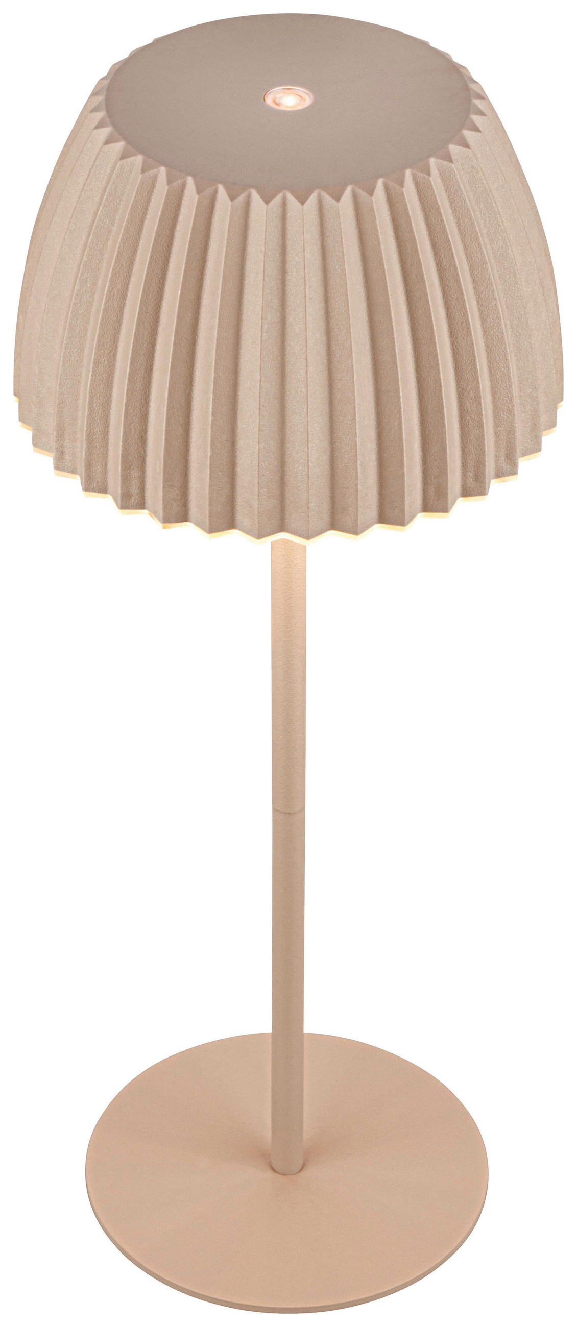 AKKU-TISCHLEUCHTE 14,5/36,5 cm  - Beige, Basics, Kunststoff/Metall (14,5/36,5cm)