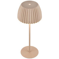 AKKU-TISCHLEUCHTE 14,5/36,5 cm  - Beige, Basics, Kunststoff/Metall (14,5/36,5cm)