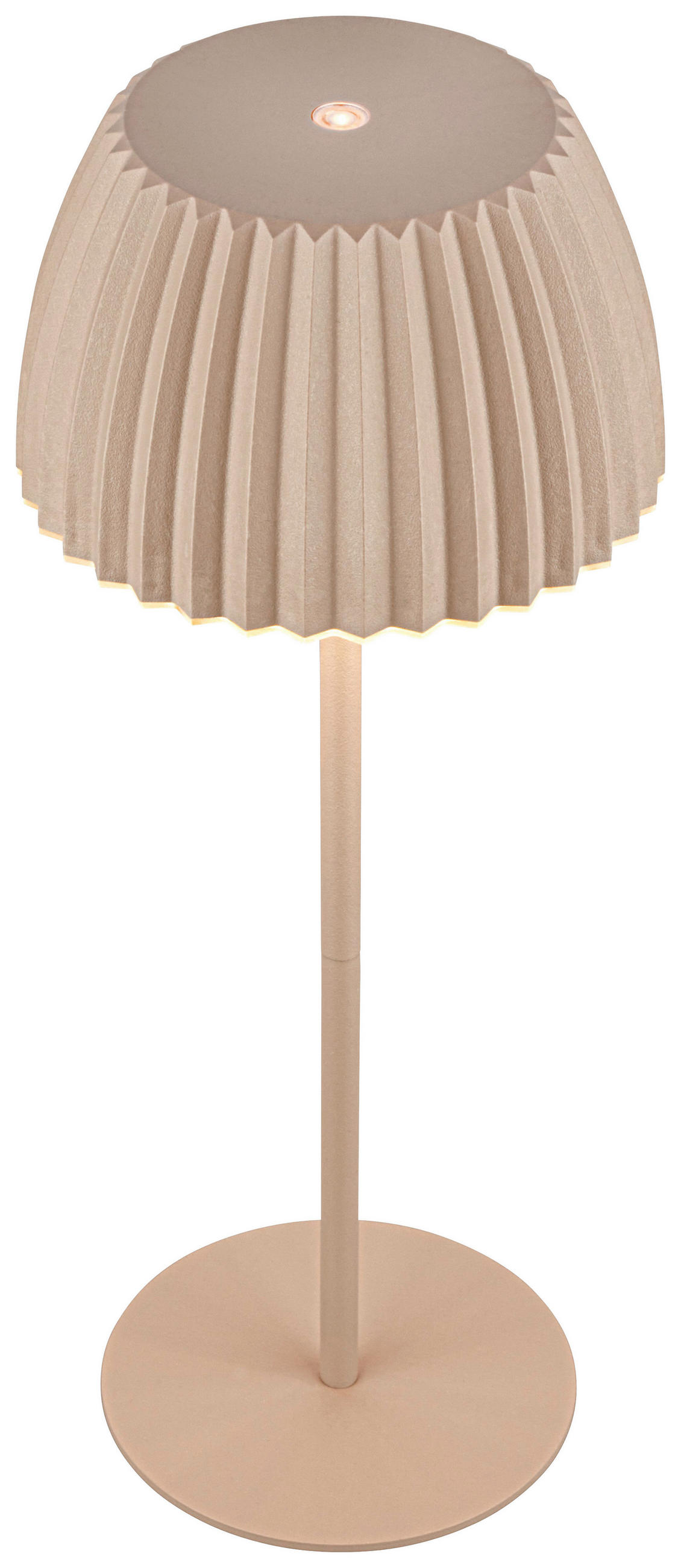 AKKU-TISCHLEUCHTE 14,5/36,5 cm  - Beige, Basics, Kunststoff/Metall (14,5/36,5cm)