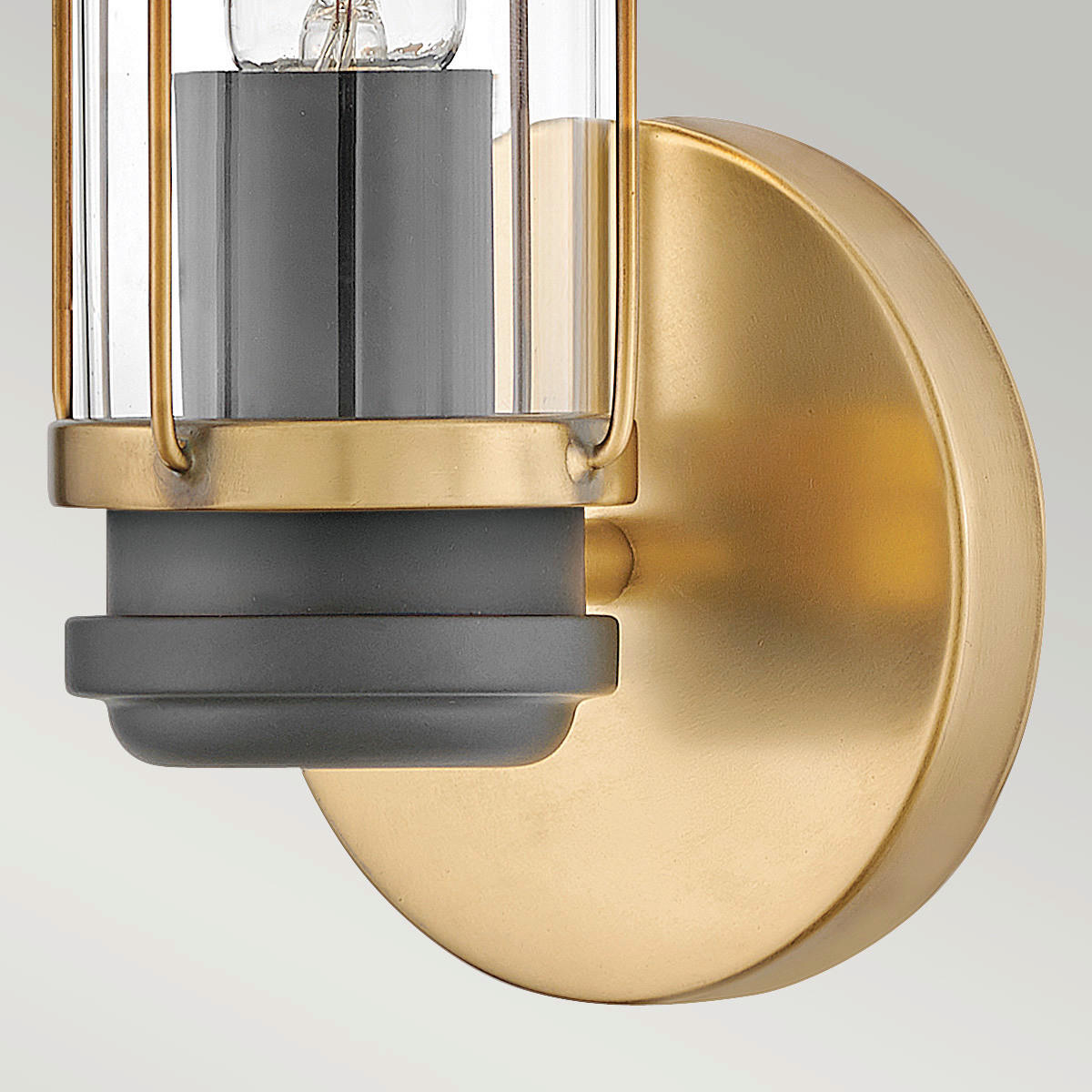 BADEZIMMER-WANDLEUCHTE - Messingfarben/Schwarz, Konventionell, Glas/Metall (35,1/12,2/12,8cm) - Elstead Lighting