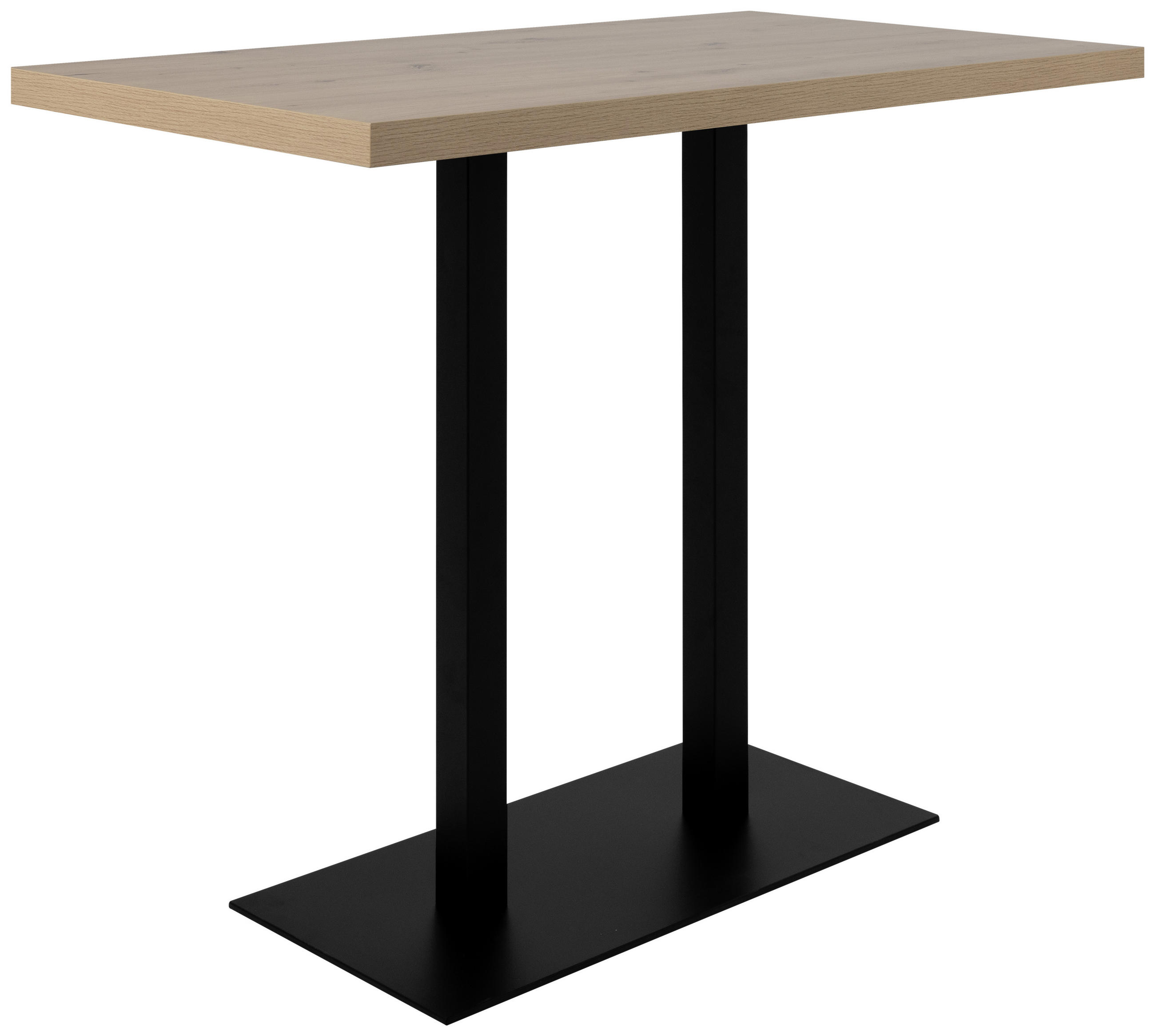 BARTISCH rechteckig Schwarz, Eiche Artisan - Schwarz/Eiche Artisan, Design, Metall (120/70/105cm) - MID.YOU