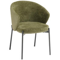 ARMLEHNSTUHL  in Eisen Samt  - Schwarz/Grün, MODERN, Textil/Metall (56/76,5/57,5cm) - MID.YOU