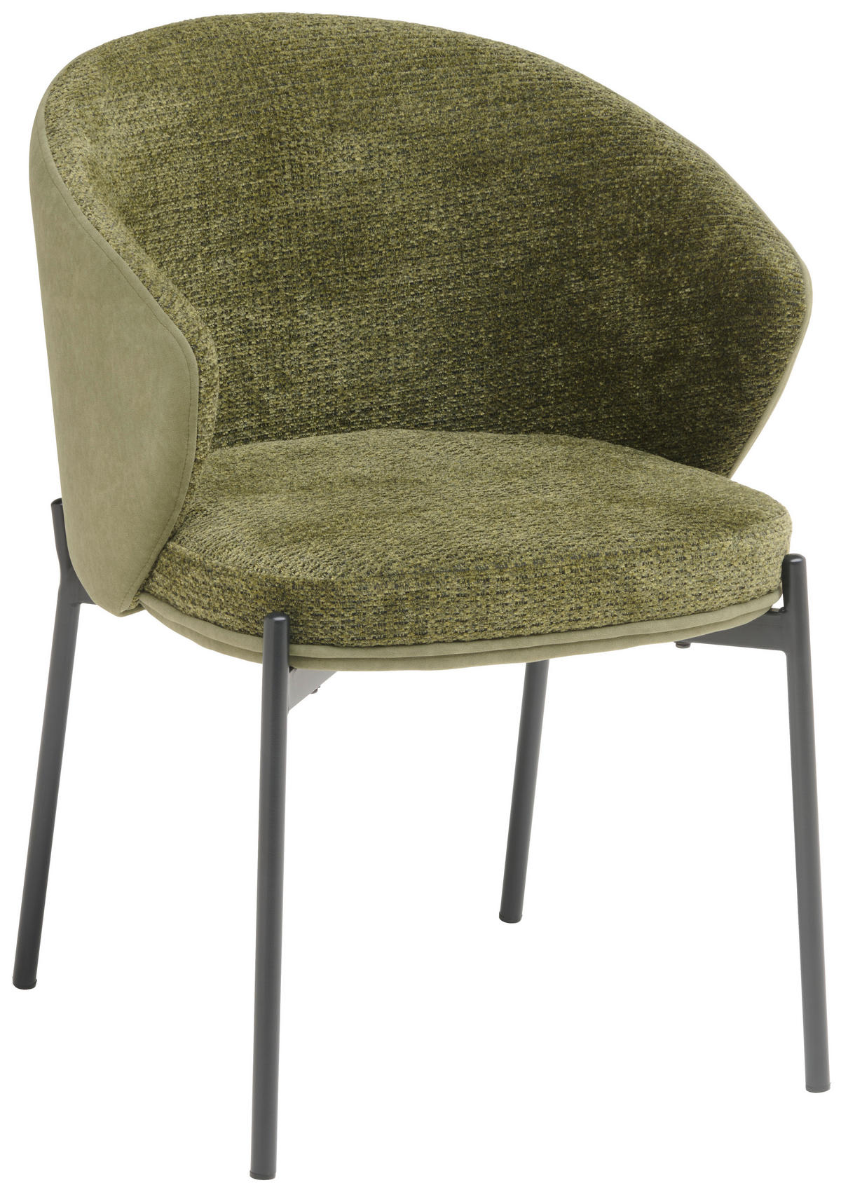 ARMLEHNSTUHL  in Eisen Samt  - Schwarz/Grün, MODERN, Textil/Metall (56/76,5/57,5cm) - MID.YOU