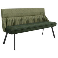 SITZBANK in Metall, Textil Grün, Schwarz, Dunkelgrün  - Dunkelgrün/Schwarz, MODERN, Textil/Metall (180/63/88cm) - MID.YOU