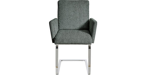 ARMLEHNSTUHL in Stahl Flachgewebe - Türkis/Chromfarben, Design, Textil/Metall (60/92/60cm) - Dieter Knoll