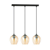 HÄNGELEUCHTE  70/14/100 cm    - Schwarz, KONVENTIONELL, Glas/Metall (70/14/100cm)