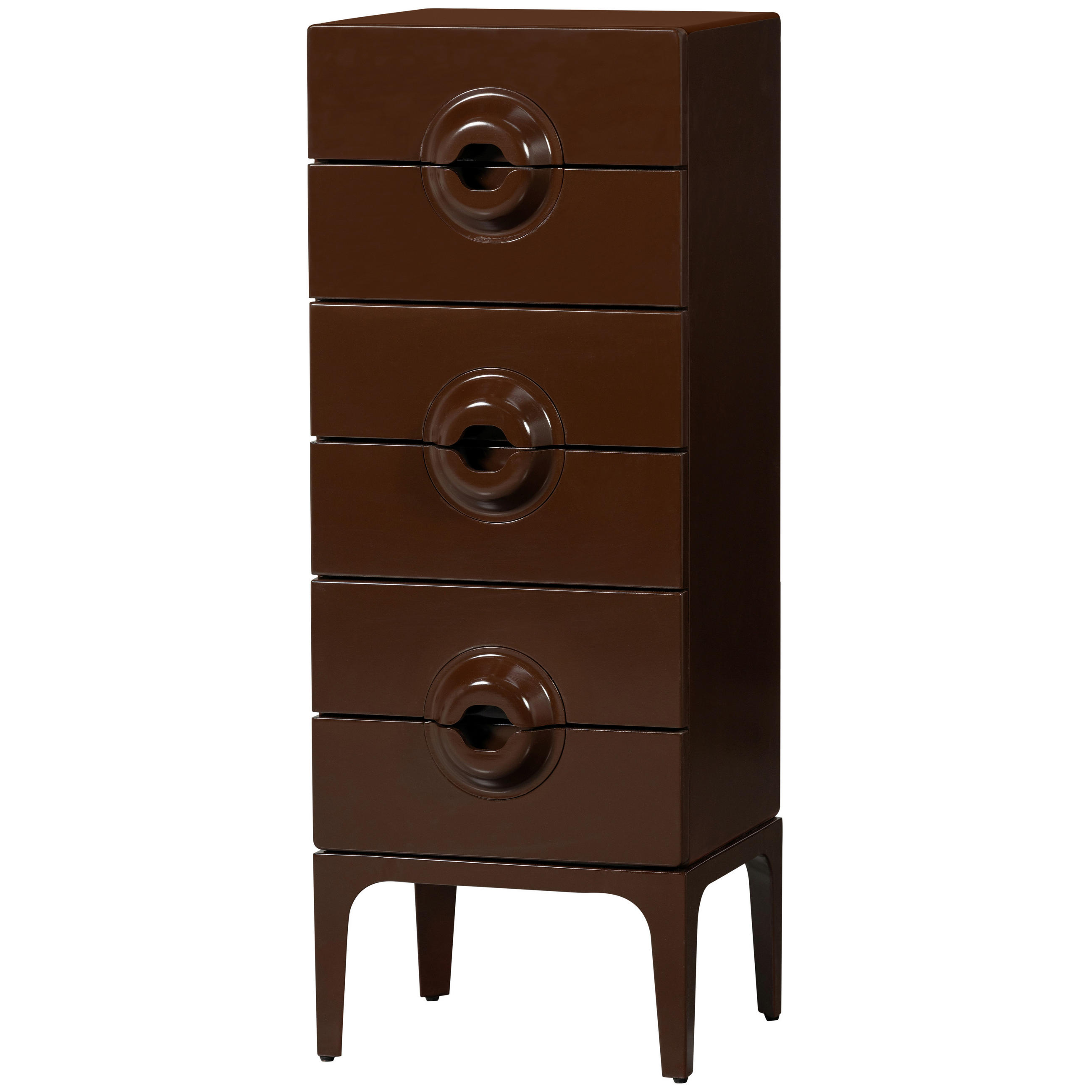 KOMMODE Merge in 44/120/45 cm - Rot/Braun, Design, Holz (44/120/45cm) - Livetastic