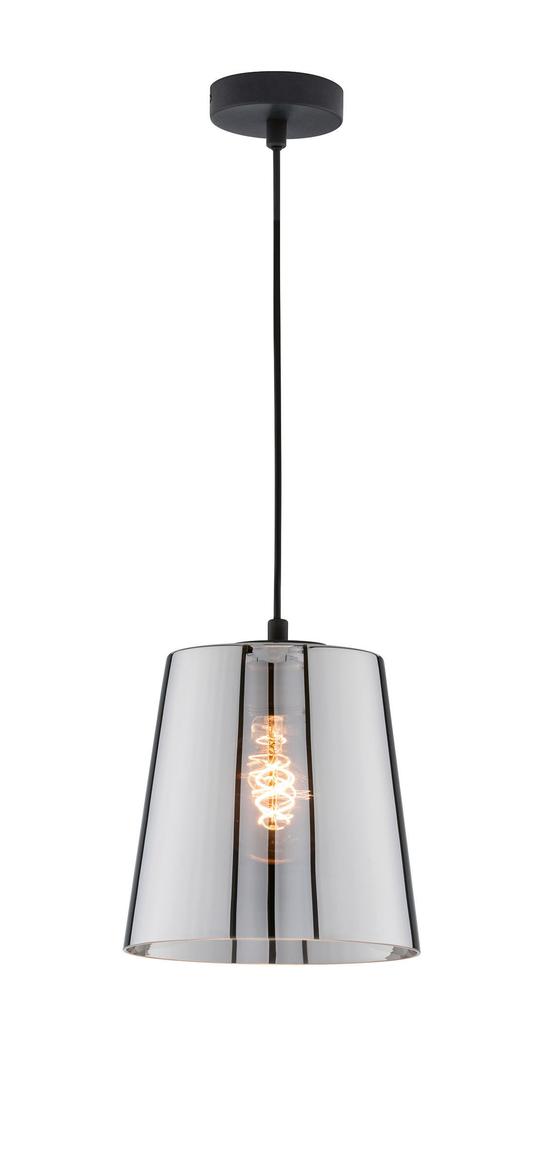 VISEČA SVETILKA  Latina      22/150 cm     40 W E27 - črna, Trend, kovina/steklo (22/150cm)