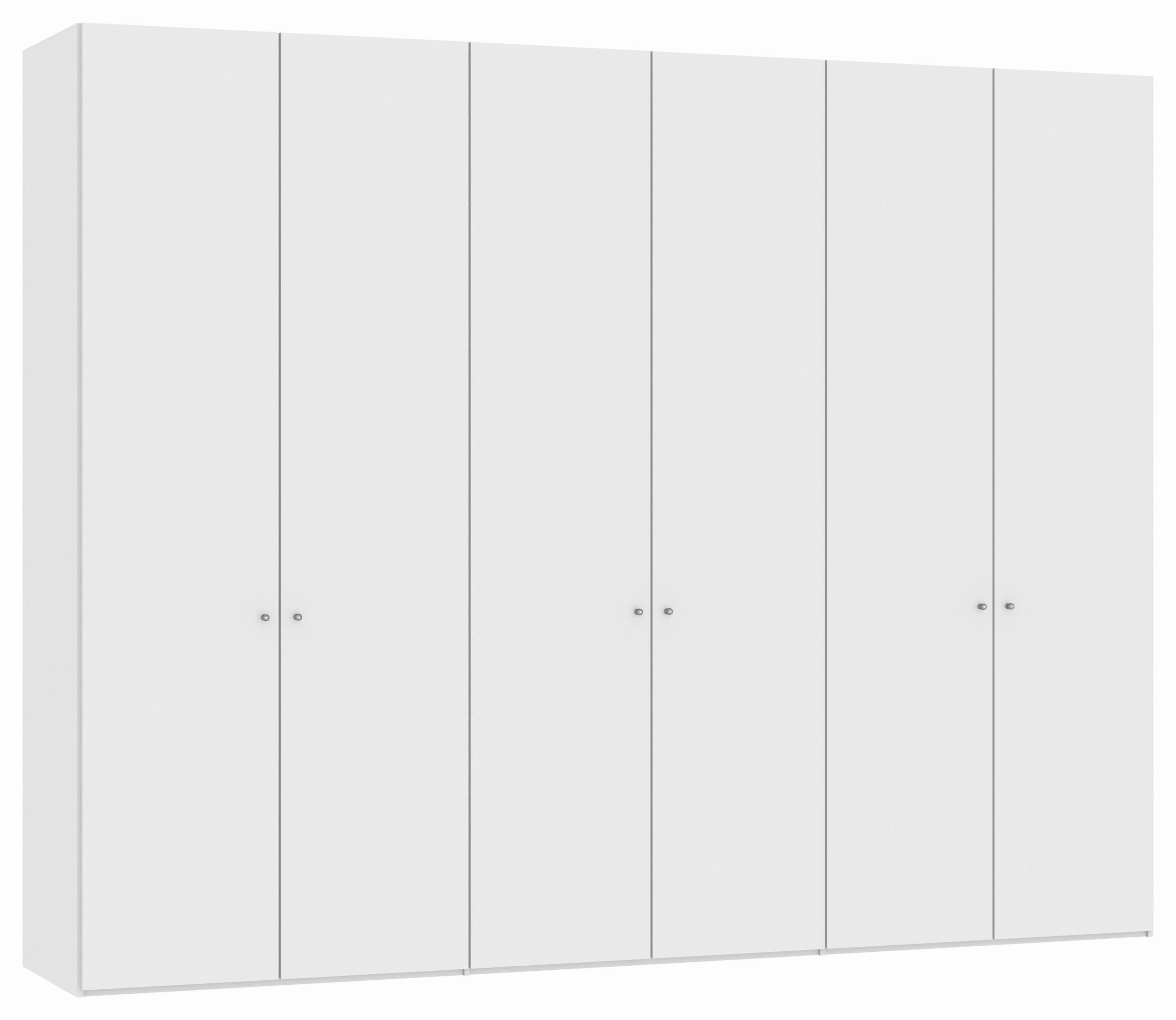 DREHTÜRENSCHRANK  in Weiß, Weiß Hochglanz  - Weiß Hochglanz/Silberfarben, Design, Holzwerkstoff/Metall (303/236/59cm) - Jutzler