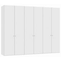 DREHTÜRENSCHRANK  in Weiß, Weiß Hochglanz  - Weiß Hochglanz/Silberfarben, Design, Holzwerkstoff/Metall (303/236/59cm) - Jutzler