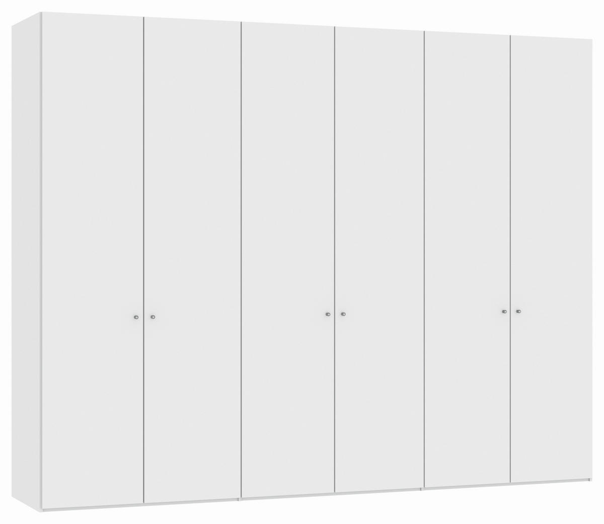 DREHTÜRENSCHRANK  in Weiß, Weiß Hochglanz  - Weiß Hochglanz/Silberfarben, Design, Holzwerkstoff/Metall (303/236/59cm) - Jutzler